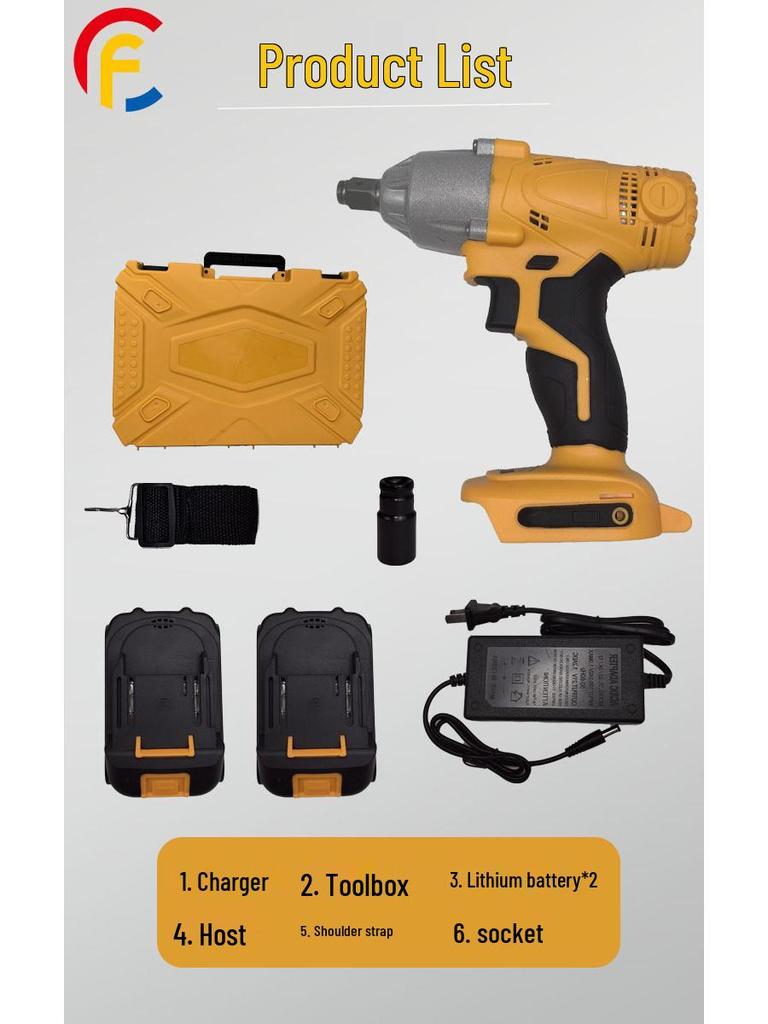 Беспроводной литиевый ударный гайковерт с высоким крутящим моментом, ограничением крутящего момента и портативным дизайном