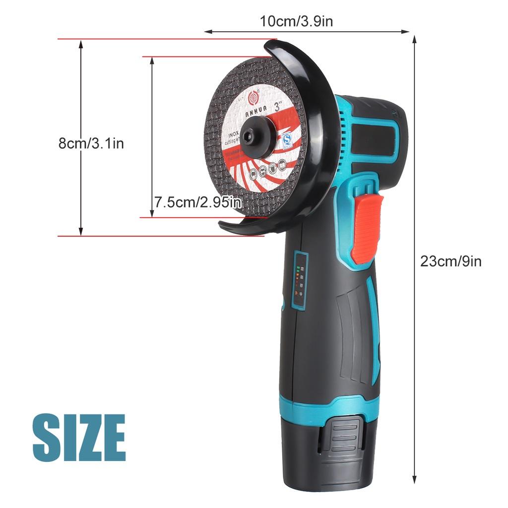 Мини 19500 об/мин Бесщеточная угловая шлифмашина Полировальная машина Алмазная резка Электроинструмент С 3 шт. отрезными дисками 1500 Вт 12 В
