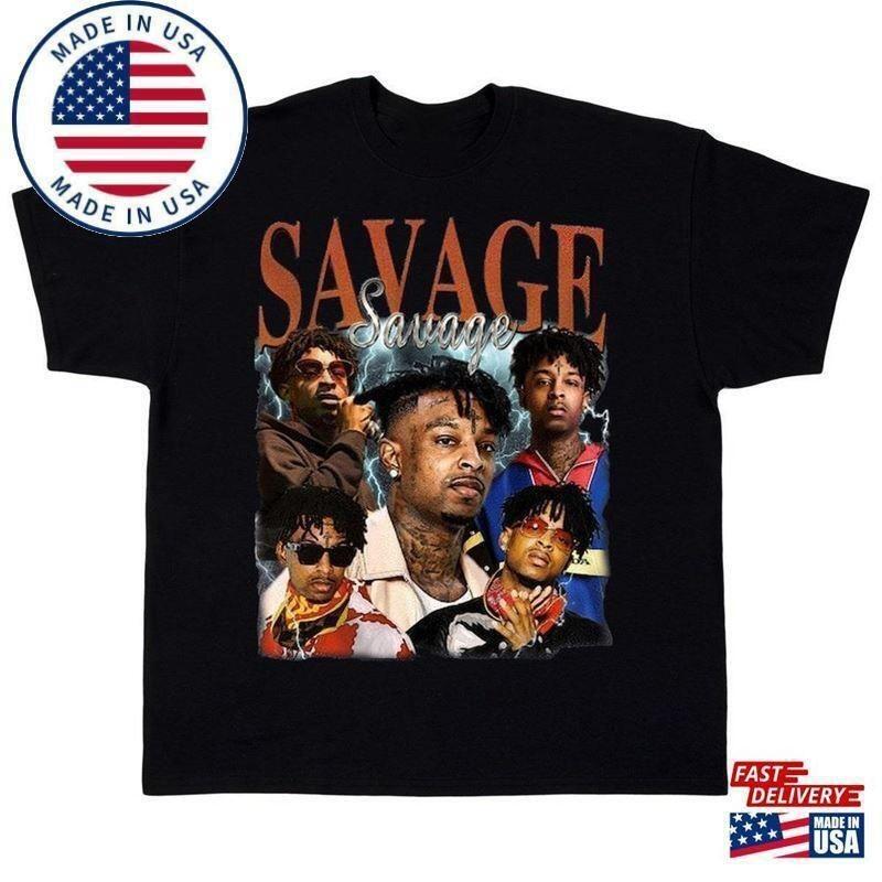 Винтажная Унисекс Футболка с Музыкой 21 Savage Полный Размер S5XL ZL843 Унисекс Футболка