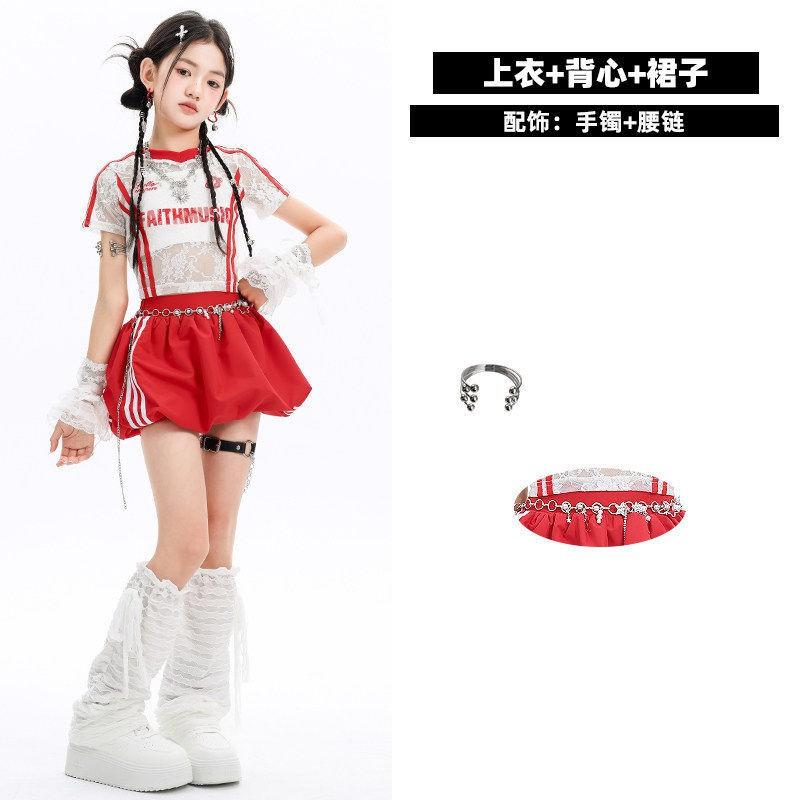 Girls Jazz Dance Costume Kids Stage Performance Outfit Trendy Fashionable
