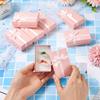 Craftdady 12 шт. Розовые картонные коробки для ювелирных изделий с принтом в горошек, прямоугольные коробки для хранения ювелирных изделий с бантиком, маленькая подарочная упаковка, бумажные коробки 8x5x2,5 см