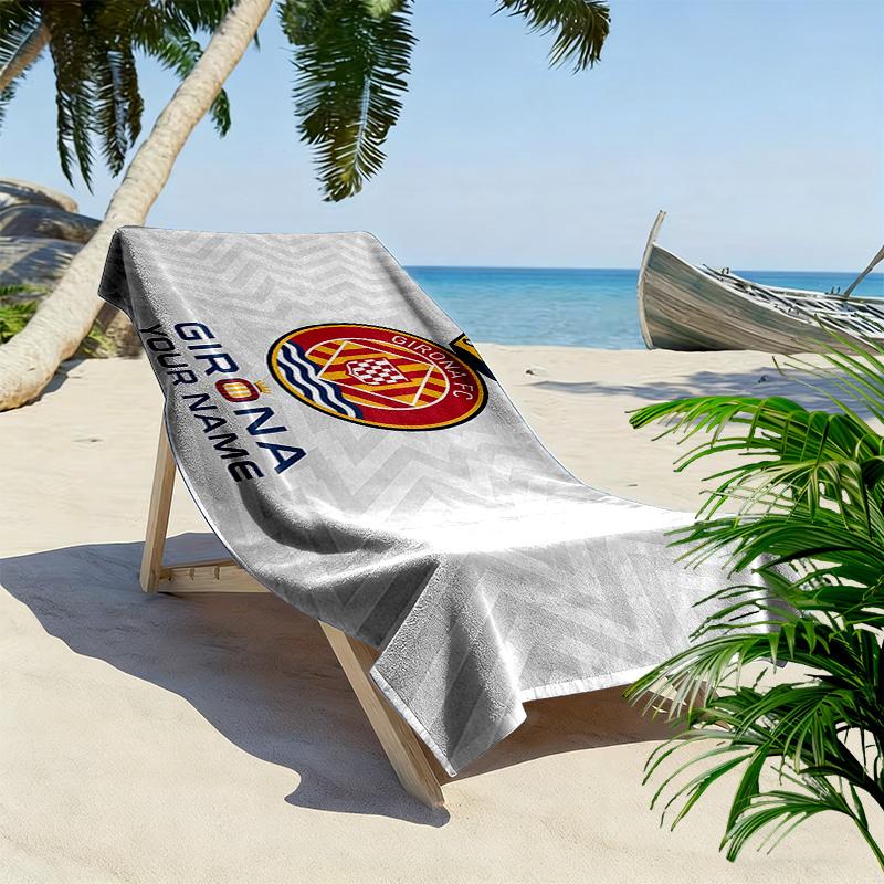 Girona F.C. Print Beach Towel, Large Soft Quick Dry Towel for Beach Camping Swimming