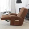 Solid Velvet Recliner Armchair Cover Non Slip Lazy Boy Single Sofa Covers Elastic Soft All-inclusive Couch Slipcover Living Room