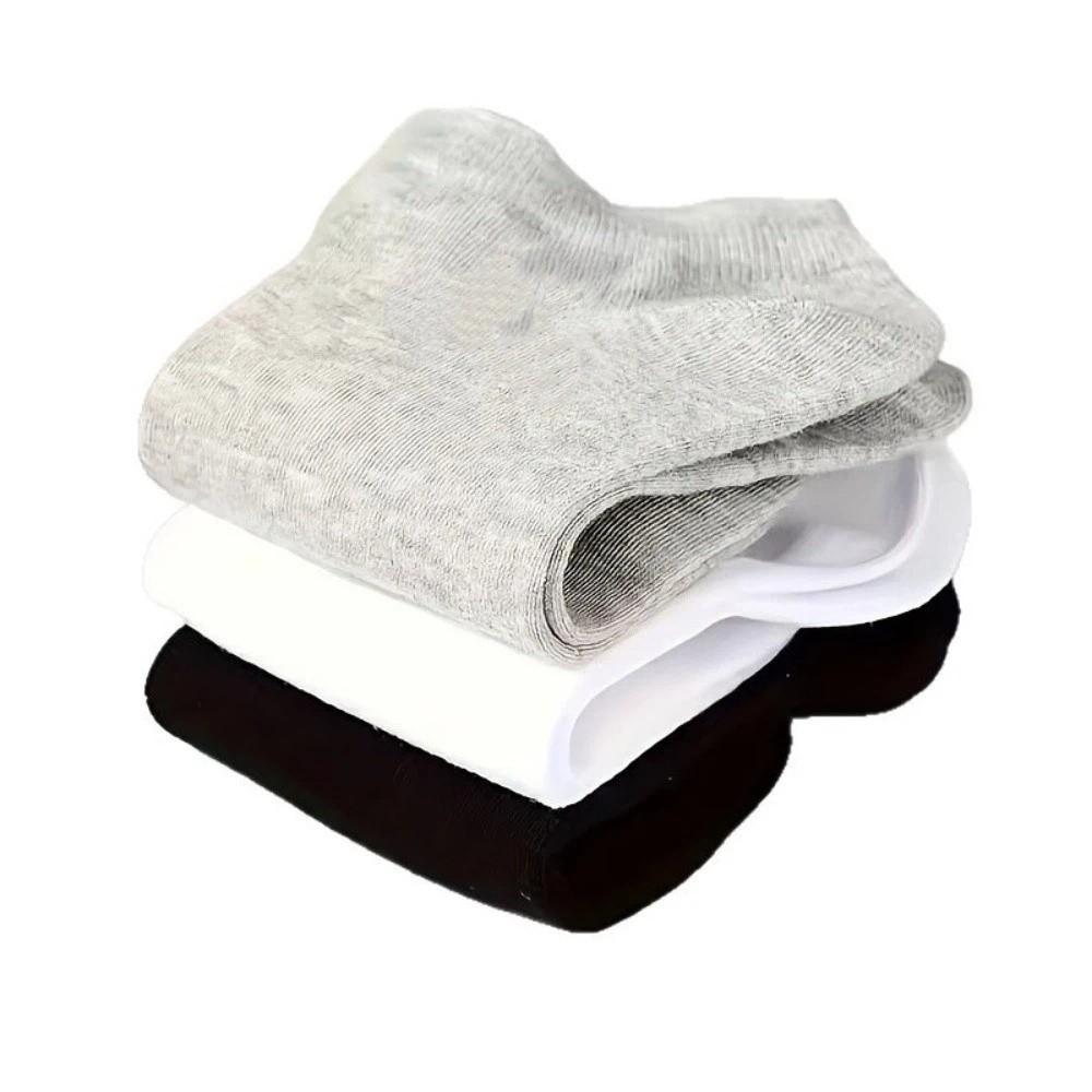 3Pairs Solid Color Invisible Socks Thin Men's Short Socks Boat Socks Fitness Travel