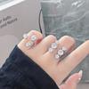 Звездный свет на кончике пальца~ Взрывное кольцо с цирконом с двойной головкой Женское нишевое дизайнерское кольцо для суставов Легкая роскошь Продвинутое чувство Кольцо для ношения в несколько рядов