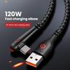 Кабель USB — Type-C 120 Вт, угловой 90 градусов, для быстрой зарядки мобильного телефона Xiaomi Redmi Huawei Mate 40 30, шнур для зарядки телефона