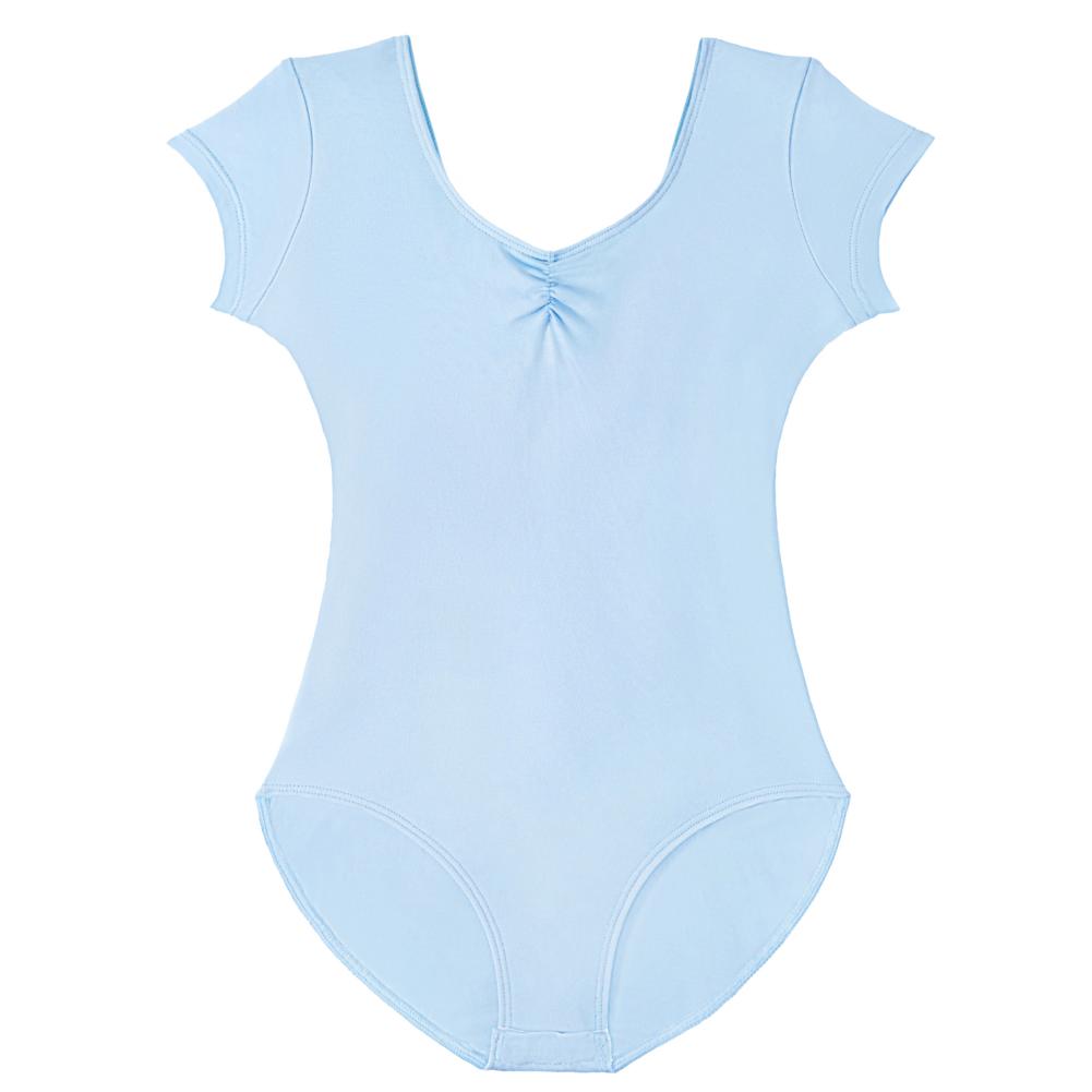 Балетные купальники для девочек с коротким рукавом, хлопковые с тюлем, одежда для балетных танцев, костюм для гимнастических тренировок