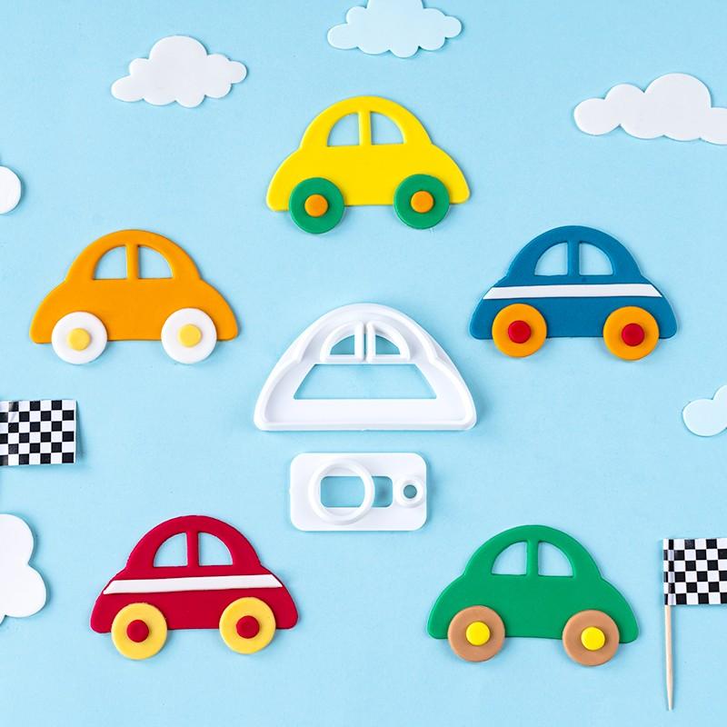 Cake Mold Sugar Car Set Plastic Fondant Cutter Fondant Mould Decorating Tools