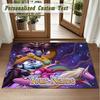 Crystal Velvet Square Rug Custom NameAdventure Time cartoon Pattern Non Slip Home Floor Decor Rug