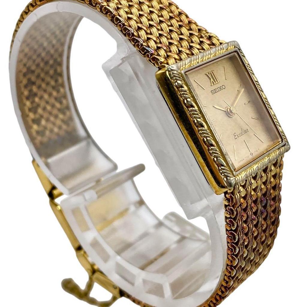 [Б/У] SEIKO Exceline Цепочка Квадратные Женские Часы 1175