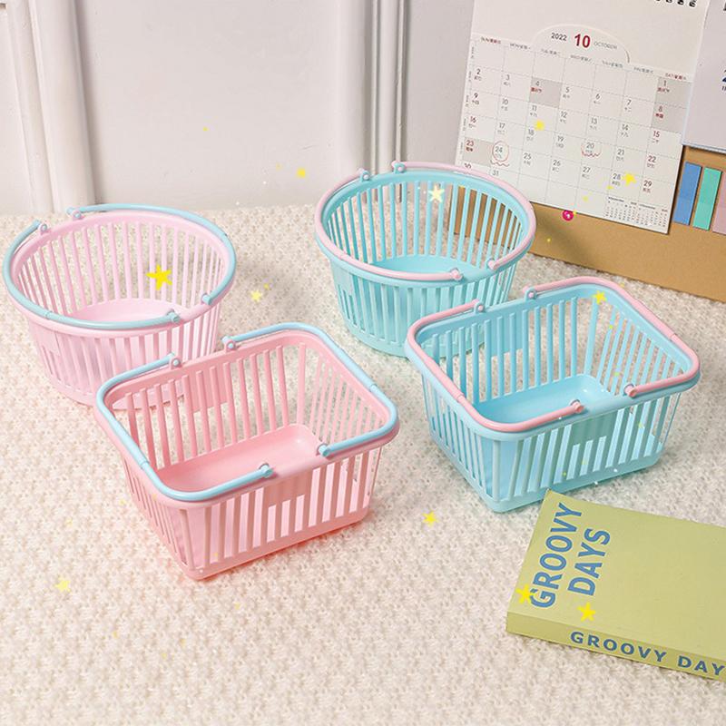 Новый пластиковый органайзер для корзин, портативный ящик для хранения покупок, настольный органайзер для игрушек, фруктов, канцелярских принадлежностей, домашние корзины для хранения