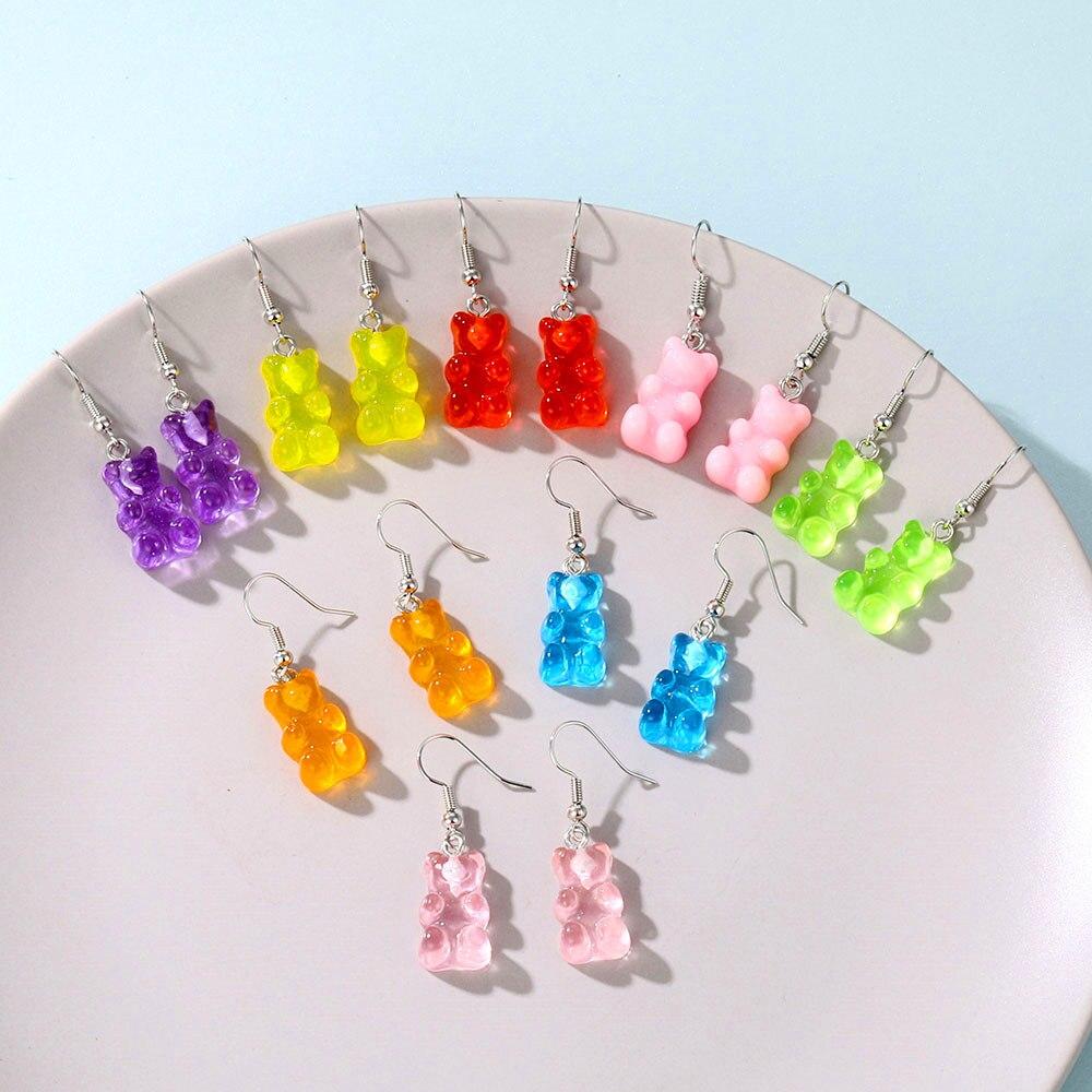 Прекрасные серьги-подвески с медведями из смолы для женских украшений. Милые, высококачественные, многоцветные, модные, подарок ARI