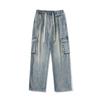 Spring and Summer New Street Wide-leg Tooling Jeans Men's Straight Loose Minority Pants