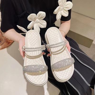 Женская обувь Стразы Открытый носок Платформа Женские сандалии Бриллиант Дешевая Ликвидация Корея по Предложению Обувь Лето 2025 Удобная