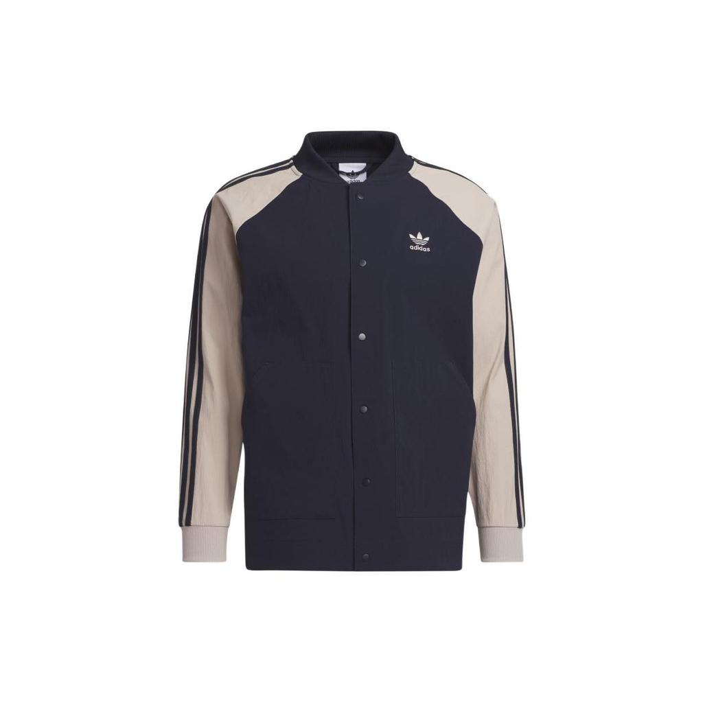 adidas Мужская спортивная куртка на пуговицах в полоску Originals, верхняя одежда Legend-Ink-Blue IC5543
