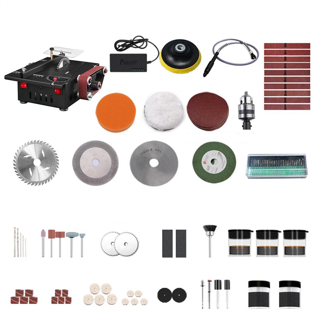 Циркулярная пила 200 Вт, мини-настольная пила и ленточный шлифовальный станок, переменная скорость, глубина реза 30 мм для дерева, пластика, камня, металла, нож