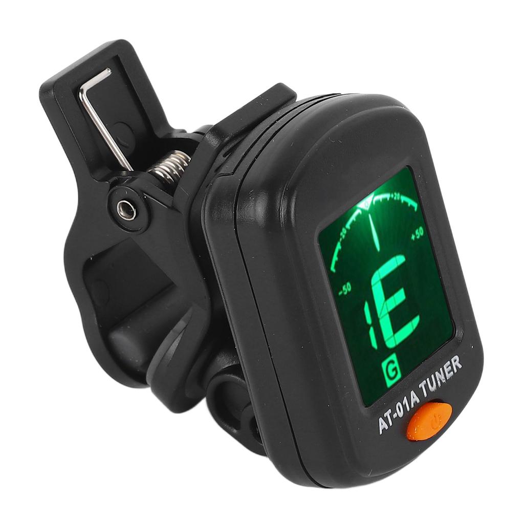 Acoustic Guitar Tuner Clip On Automatic Universal Professional for Ukulele Black