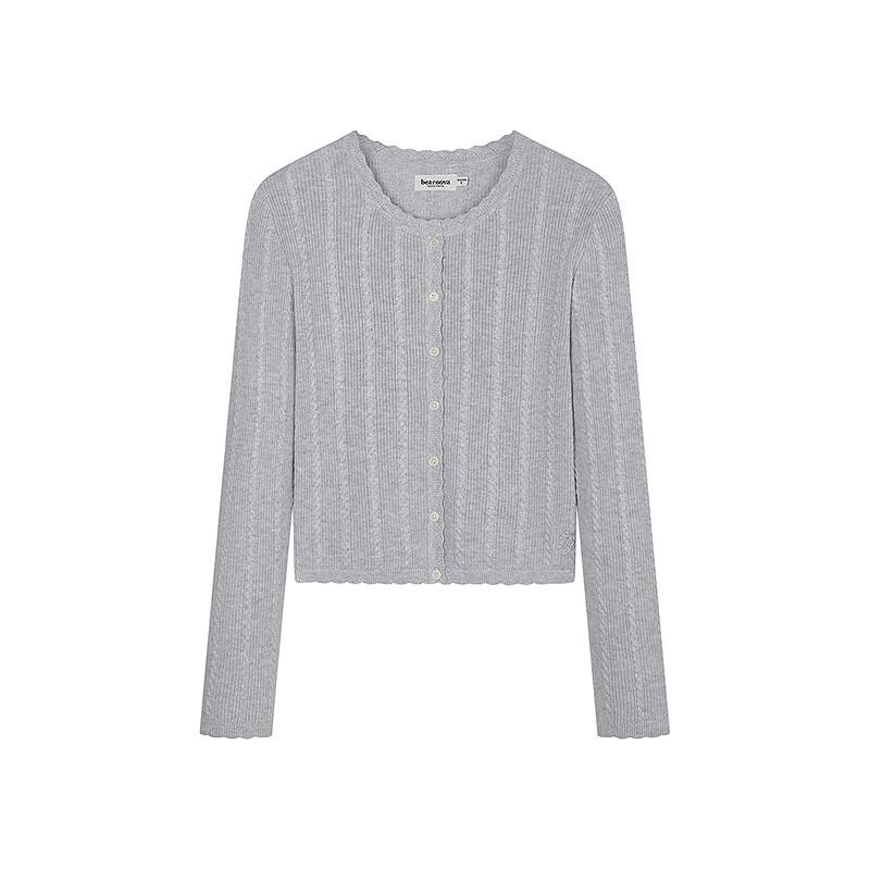 Teenie Weenie 2025 Autumn Lace Collar Knit Cardigan