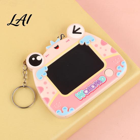 Student Decompression Toy Mini Drawing Board Keychain for Kids Cartoon Frog Writing Pad with Erasable Key Ring Hanging Doodle Sketch School