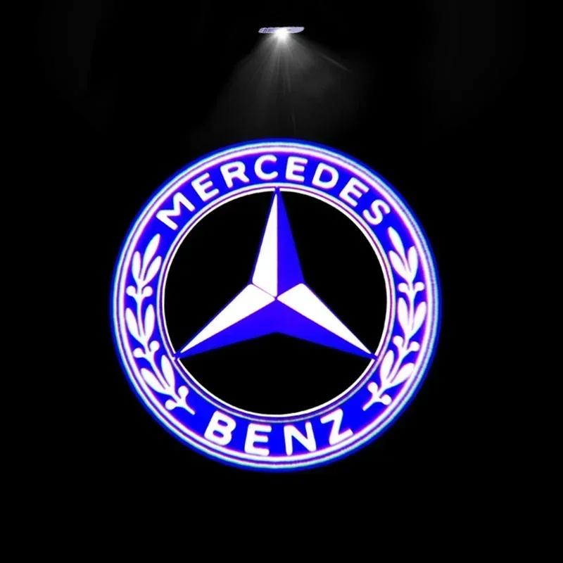 2 шт. Автомобильная дверь приветственный логотип Mercedes Benz подсветка Эмблема AMG A C E GLC GLA GLE GLB Класс W177 W205 W212 W213 X253 X156 W166 X247