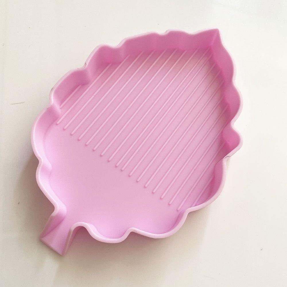 3Pcs Leaves-Shaped Diamond Painting Drill Tray Cross Stitch Tools Beading Plates Nail Art