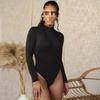 European and American Y2K Long Sleeved Zipper Tight Jumpsuit
