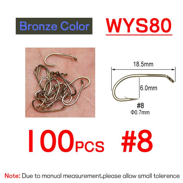 Крючок для вязания мух из высокоуглеродистой стали Bimoo с бородкой и без бородки, сухой, влажный, нимфа, куколки, ручейник, мошка, мухи, рыболовный крючок