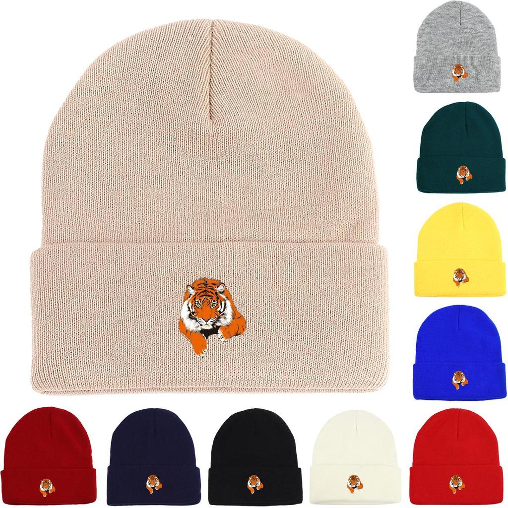 Lifelike Tiger Winter Knitted Cap Beanie, Animal Man Cap Stretchy Autumn Hip Hop Bobble Hat Knit Hat Beanie