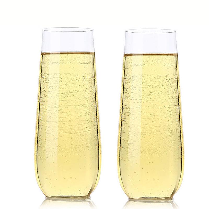 1Pc Champagne Glass Transparent Plastic Whiskey Glass Shatterproof Reusable Drink Cups For Wedding Party Bar Home Wine Glass