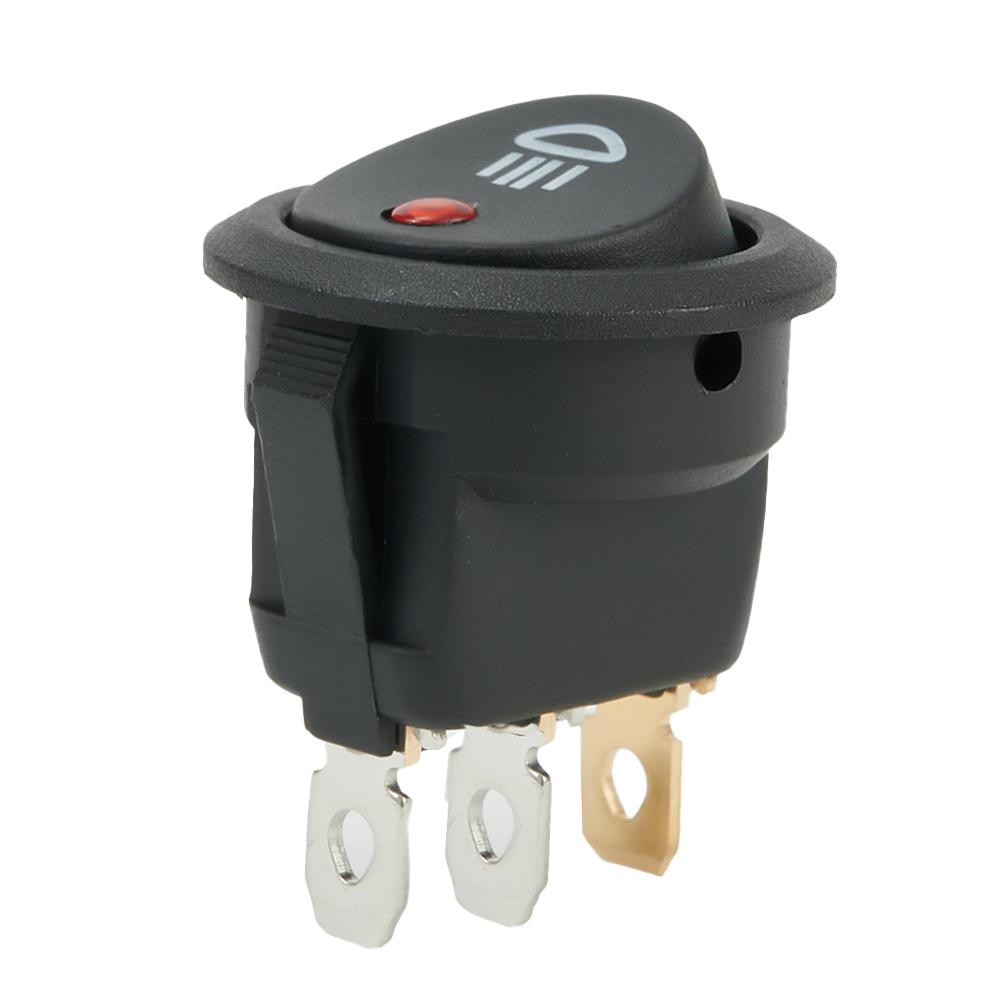 Черный Красный DC 12V 20A Переключатель Противотуманные фары Переключатель 12V Красный светодиод