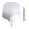 Aluminum Pizza Peel Long Wooden Handle Multifunctional Pizza Spatula for Bread Cake Home Bakery