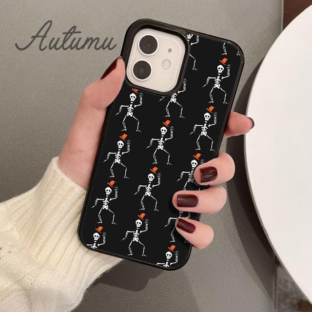 Чехол для телефона Dancing Skeletons для iPhone 11 12 13 14 Pro Max mini X XR XS SE 2020 6S 7 8 Plus Samsung Galaxy S21 S22 Cover shell