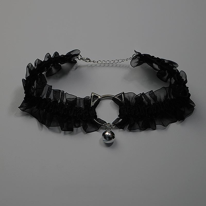 Лолита воротник женский колокольчик кошка кружевной шейный ободок чокер ключица цепочка ожерелье аниме аксессуары