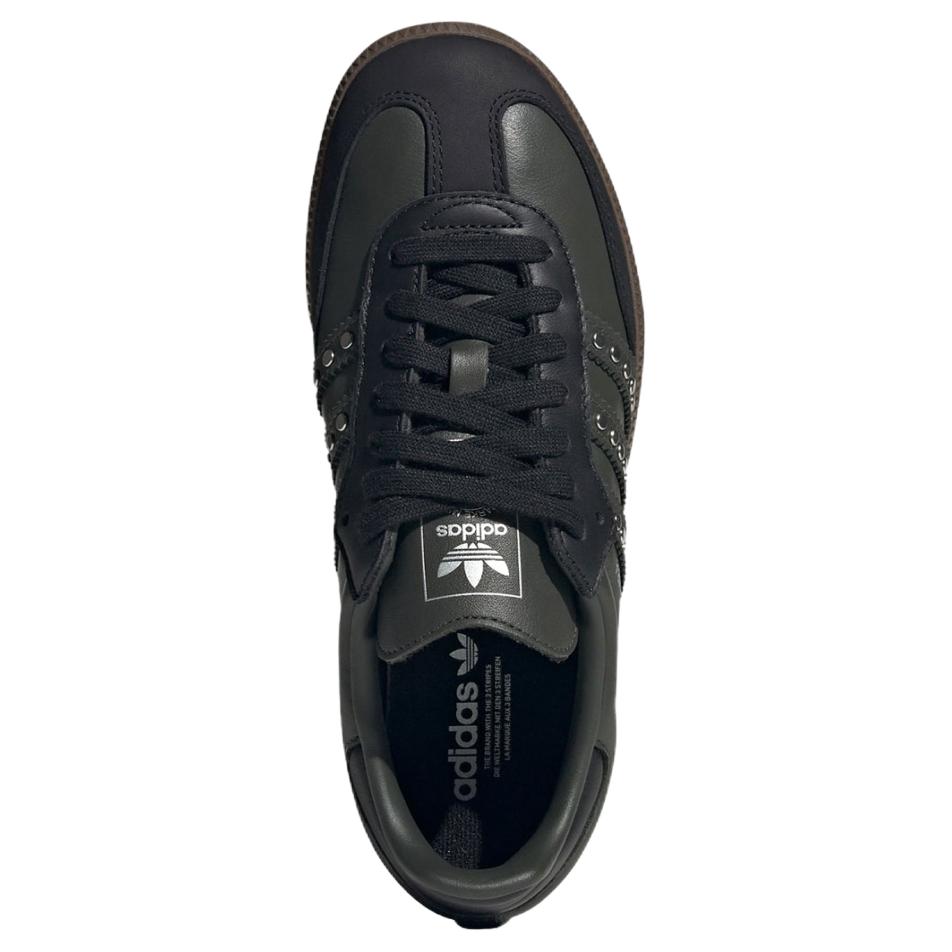 Adidas Samba OG с шипами - Темно-хаки Черные Женские Кроссовки Зеленый Средне-темно-хаки Оливковый-Страта JR8870