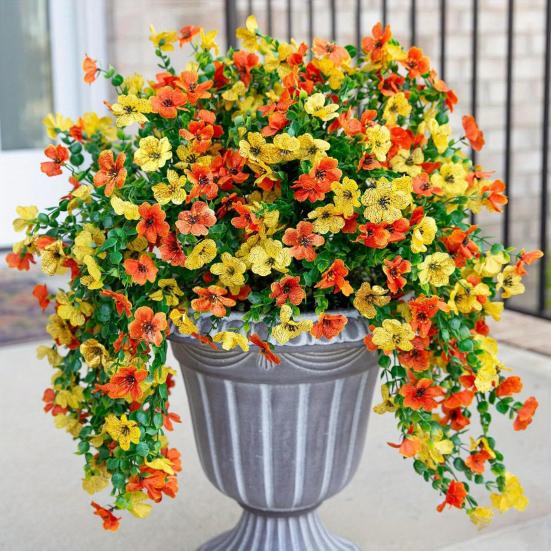 1/4 шт. Подвесной искусственный цветок фиалки, Устойчивый к УФ-лучам, Искусственный шелковый цветок