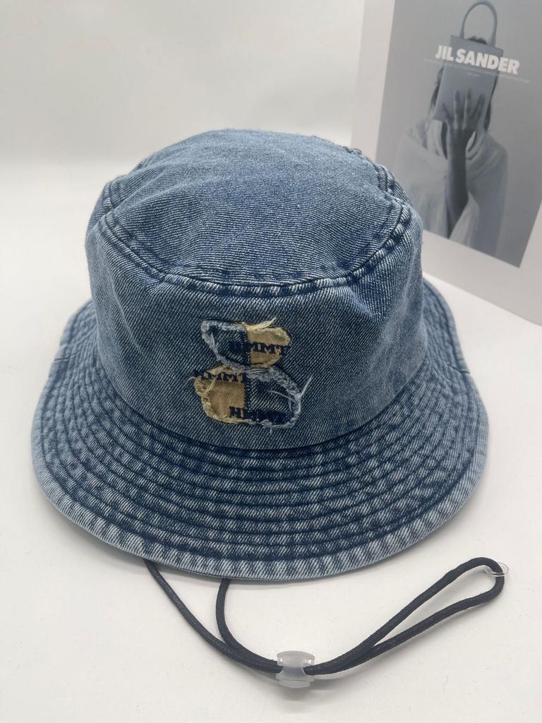 Уличная шляпа-ведро из денима с эффектом потертости от медведя, женская весенне-летняя шляпа с большими полями, солнцезащитная шляпа с большой окружностью головы и маленьким лицом