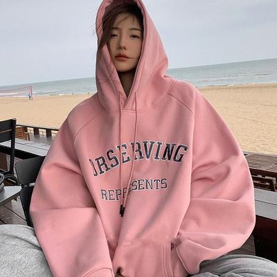 Женские свободные свитера с длинным рукавом и капюшоном с круглым вырезом, женские топы, однотонные толстовки