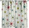 "Atomic Starburst" Curta – Colorful Dots & Lines In Retro Pattern, Rod Pocket Drapes For Living Room Or Bedroom (21X45In)