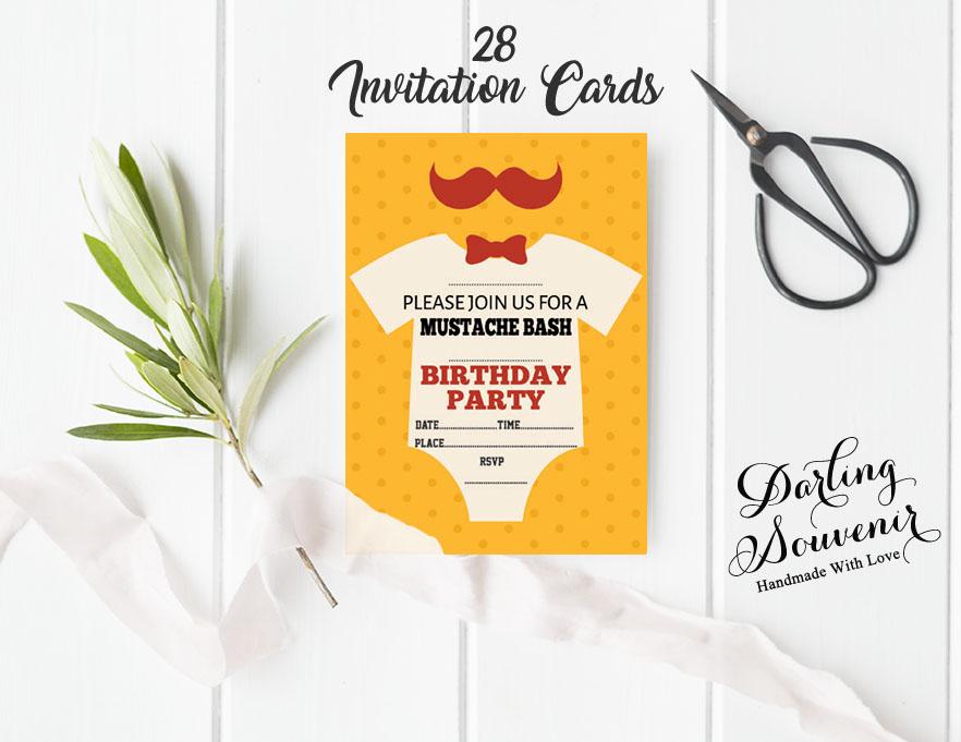 Darling Souvenir Orange Birthday Invitation Card Printable Elegant Fill or Write In Blank Party Invites 28 Pcs 5 X 7