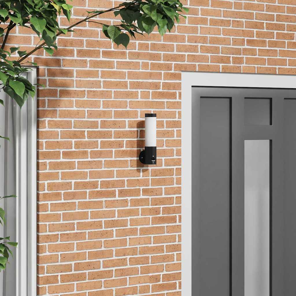 Outdoor Wall Lamp Black 12 x 8.5 x 29 cm Stainless Steel and Plastic