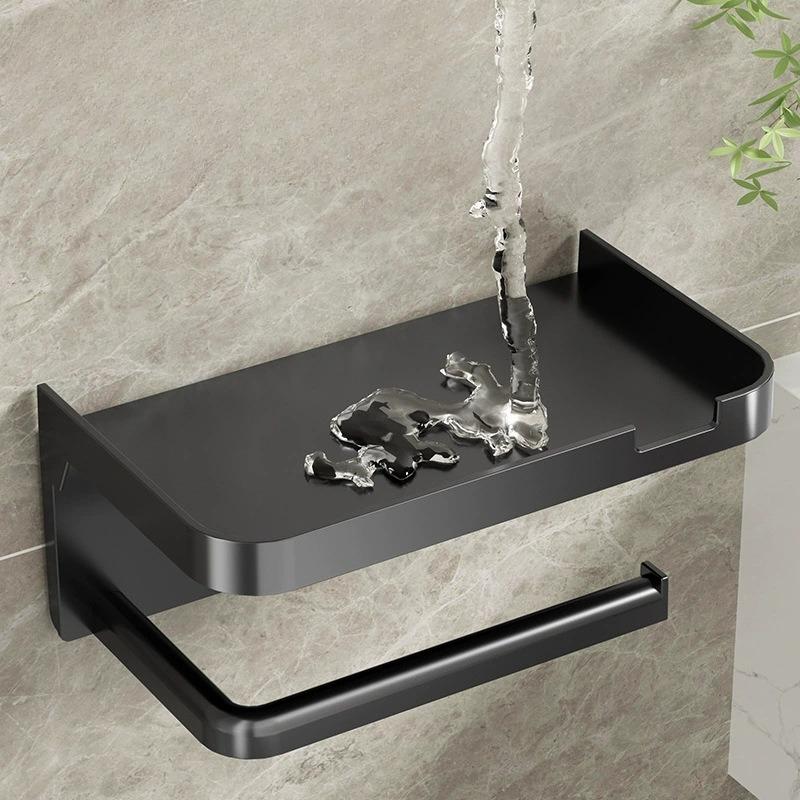 1 шт. Самоклеящийся настенный держатель для туалетной бумаги без сверления с полкой для хранения