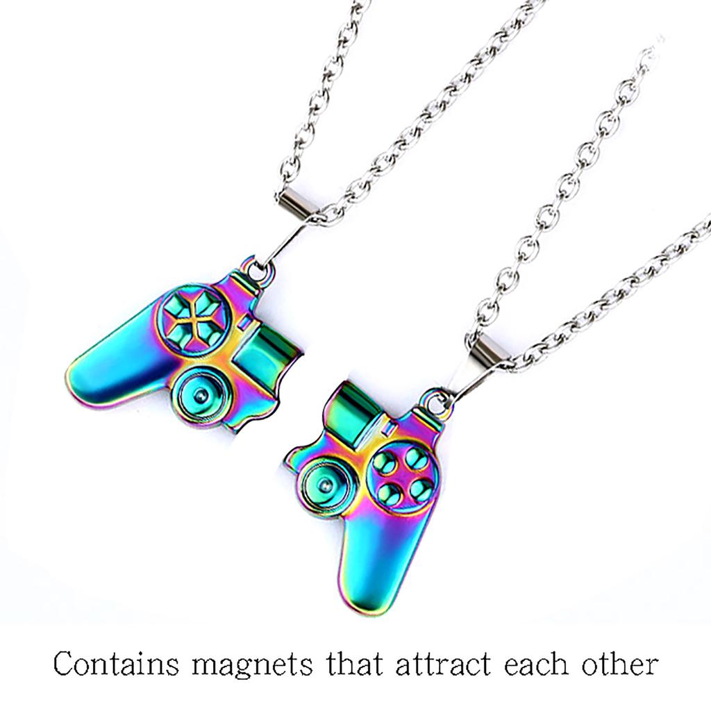 Магнитное ожерелье для пар, ожерелье из металлического сплава с подвеской в ​​виде геймпада, игровая консоль