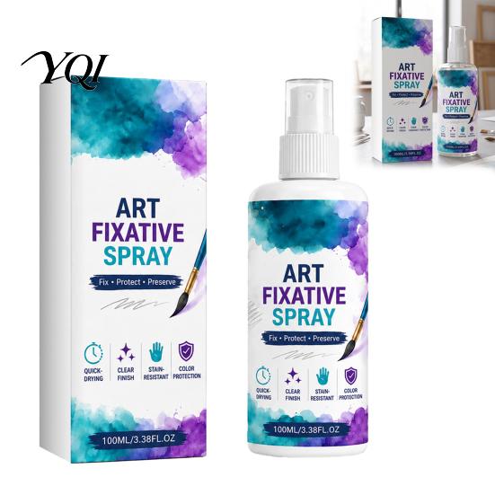 Pastel Painting Protection Art Fixative Spray, Smudge-Proof Protection, Quick-Drying Clear Coating, Non Yellowing, 3.4Oz Drawing And Sketching