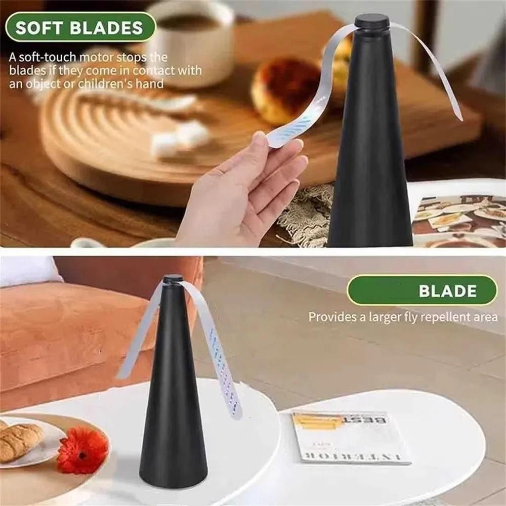 Fan-type Electric Flycatcher 360° Rotation Food Protector Automatic Fly Trap Camping Party