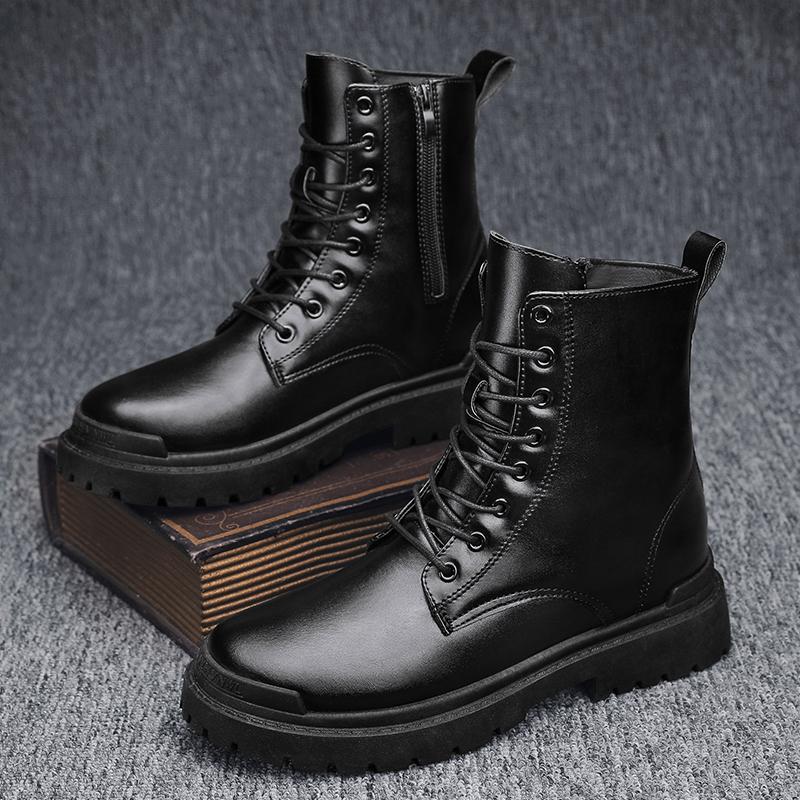 Fashion Men's Boots Autumn Winter Trendy All-match Leather Fashion Shoes New High-top Wear-resistant Classic Simple Style Casual Boot