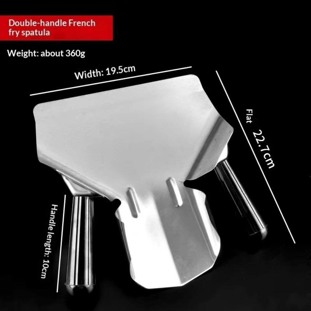 Stainless Steel French Fries Shovel Single/Double Handle Fries Shovel Loader for Hamburger Popcorn
