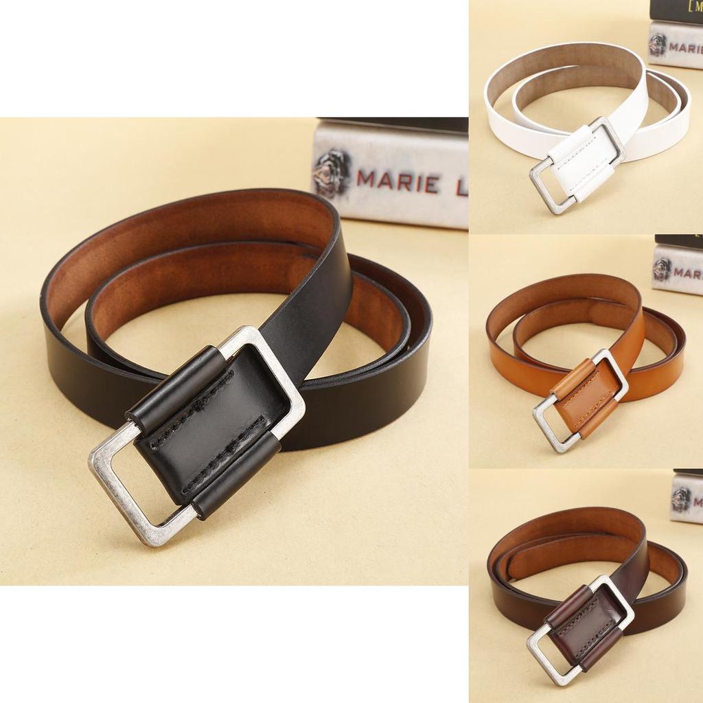 Casual Leather Belt For Women With Alloy Buckle And Highquality Leather For Pants Decoration