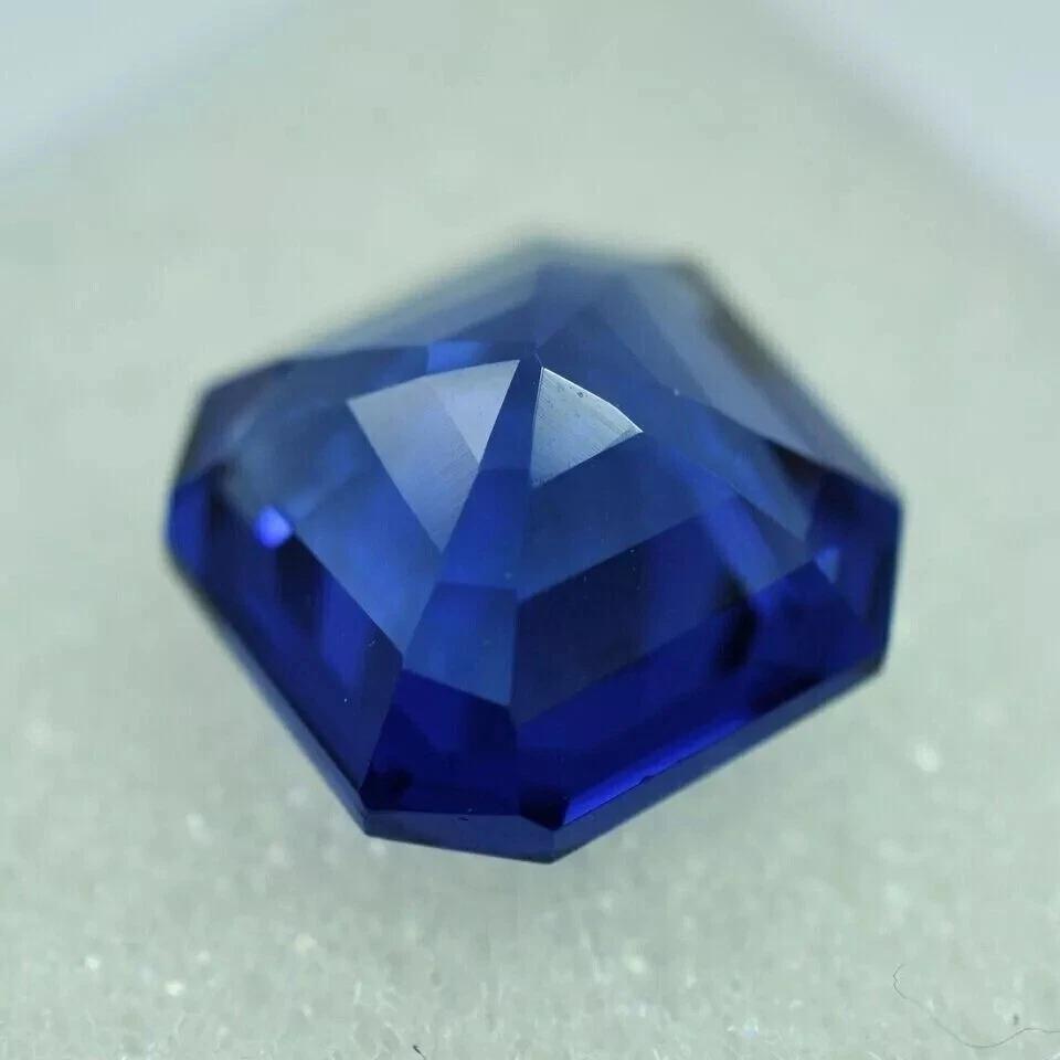 Asscher Cut Natural Royal Blue Sapphire 10 Ct Fabulous Certified Loose Gemstone