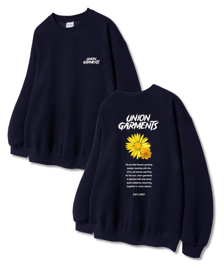 UNION GARMENTS Толстовка с двумя цветами из махровой ткани Темно-синяя