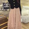 Sweet Chiffon Dress for Women In Spring and Summer Ruffle Edge Thousand Layer Cake Skirt Slimming Half Body Skirt